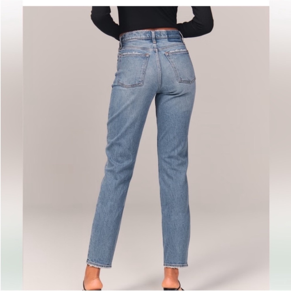 Abercrombie & Fitch Jeans Size 6 The Mom High-Rise Light Blue Curve Love Cotton - Picture 2 of 14